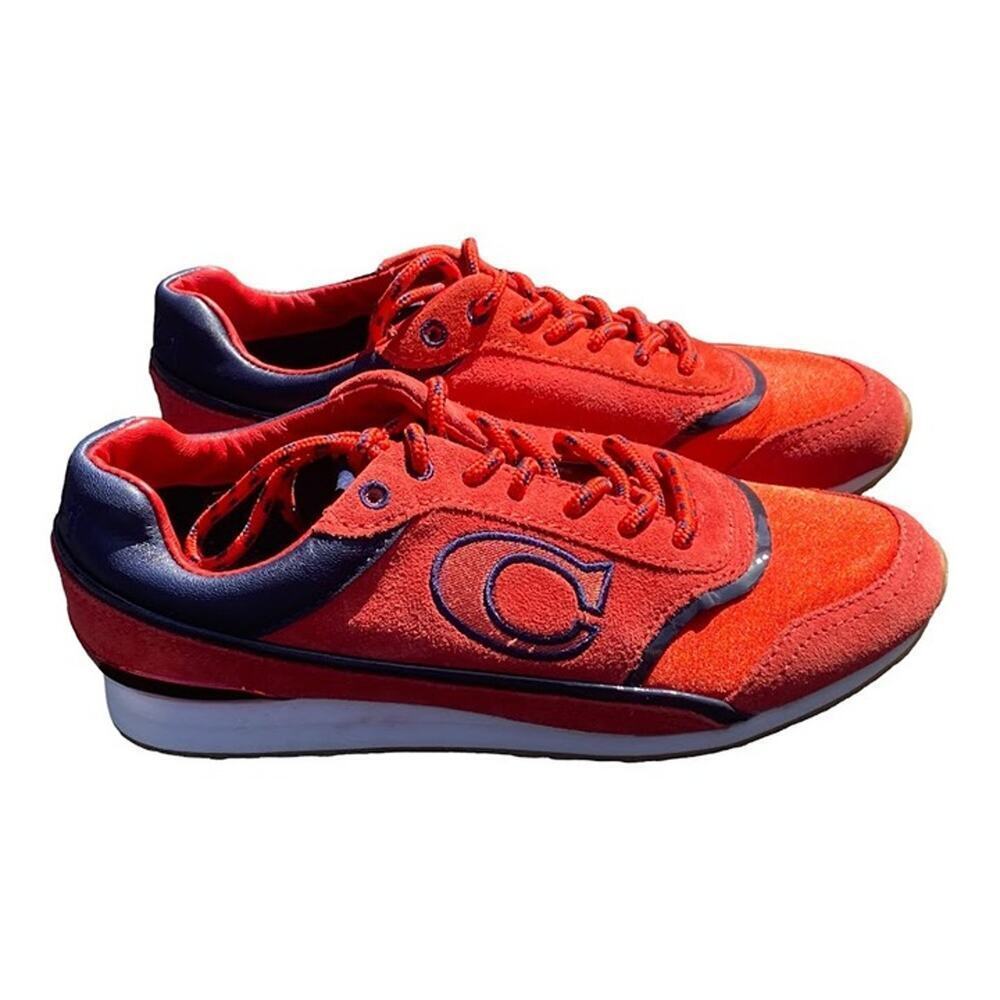 COACH 1941 Rosie Red Blue Suede Leather Runner Athletic Sneaker Women's 6.5M - Picture 3 of 12